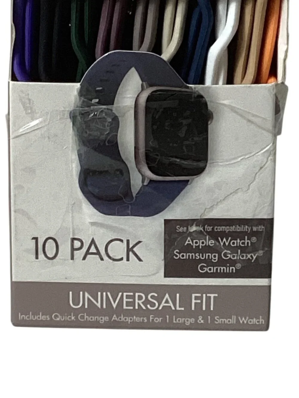 10 Universal Silicone Smart Watch Bands, 10 Colorful, Adjustable Silicone Bands